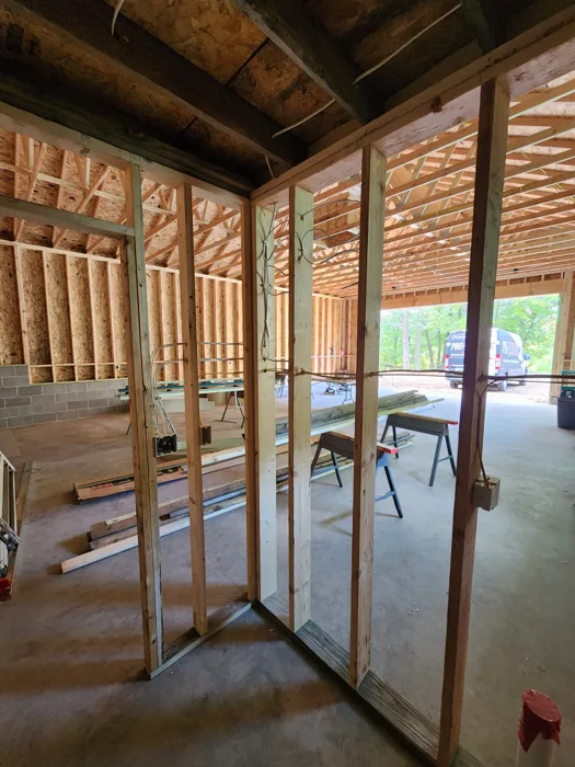 Garage rough-in — Wiring during construction